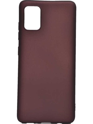 kilifone - Samsung Galaxy A51 - Kılıf Mat Soft Premier Silikon Kapak - Mürdüm - T11218
