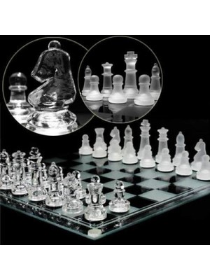 Glass Chess Cam Satranç Takımı 20 x 20 cm