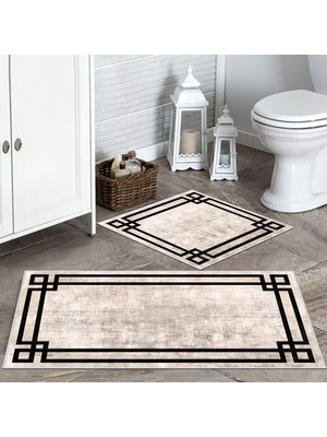 Thalia Home Kaymaz Taban Yıkanabilir 2'li 60 x 100 cm - 50 x 60 cm Banyo Halısı Klozet Takımı