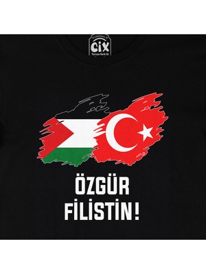 Cix Özgür Filistin Siyah Tişört