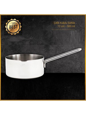 Togo Paslanmaz Çelik Kaçerola Sütlük 12 cm 500 ml Sosluk No:1