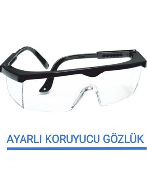 Emirhan Nalbur Eltos Koruyucu Gözlük Ayarlı Çapak Gözlüğü Şeffaf