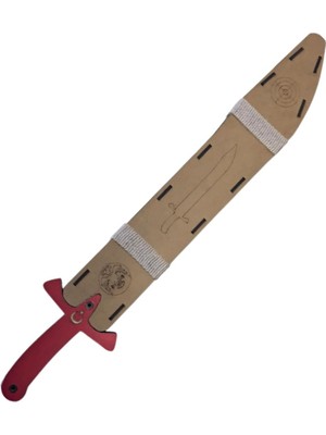 Özel Tasarım Ahşap Oyuncak Kınlı Kılıç Kırmızı