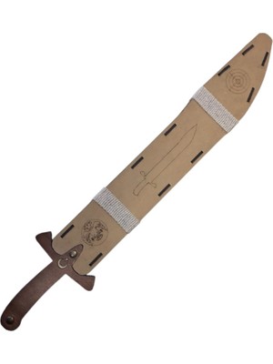 Özel Tasarım Ahşap Oyuncak Kınlı Kılıç Kahverengi