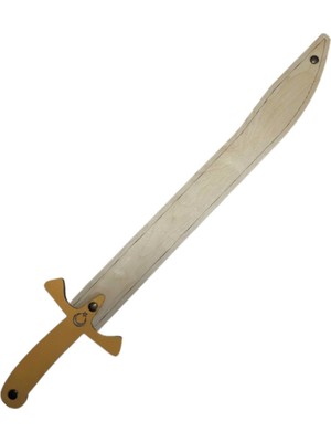 Özel Tasarım Ahşap Oyuncak Kayı Kılıcı Sarı