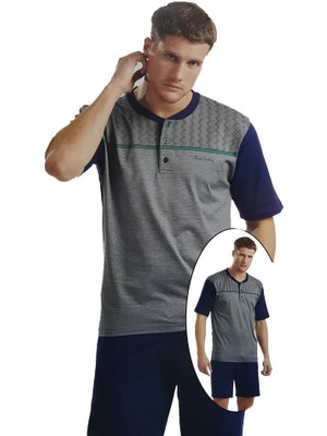 Pierre Cardin 3lü Erkek Pijama Takımı 5045 Mavi