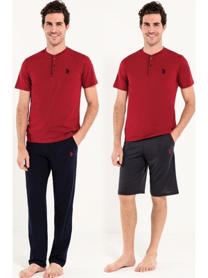 U.S. Polo Assn.  12005 3'Lü Pijama Takım Lacivert