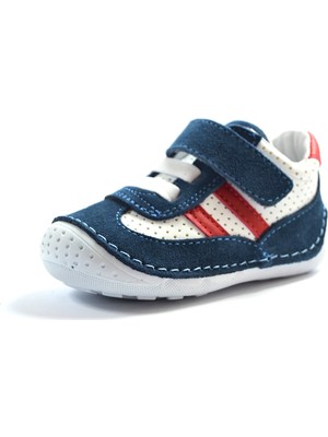 Bayrak 1007 Mavi Deri Ortapedik Ilkadım Erkek Bebek Ayakkabı