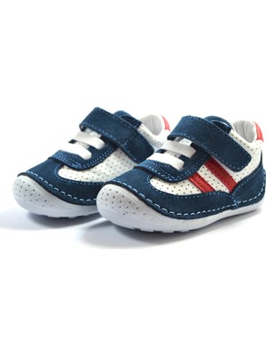 Bayrak 1007 Mavi Deri Ortapedik Ilkadım Erkek Bebek Ayakkabı