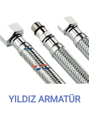 Yıldız Armatür Batarya Bağlantı Hortumu Batarya Fleksi Bağlantı Hortumu Flex M10-3/8 100 cm ( 1 Adet )