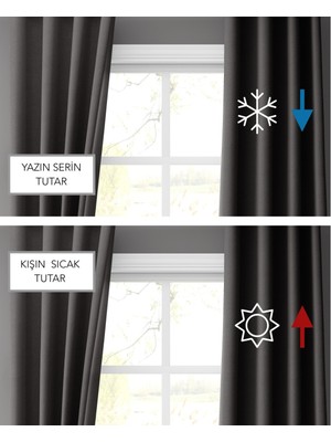 Perle Home Uzay Siyahı  Rengi  Blackout Güneşlik Karartma Fon Perde City Series