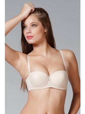 Yeni Inci Kadın Destekli Balenli Straplez Sütyen 6666