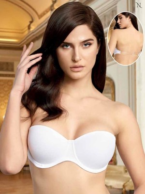 Nurteks Kadın Tek Sırt Straplez Sütyen 1502 Şık Tasarım ile Gün Boyu Destek Sağlar