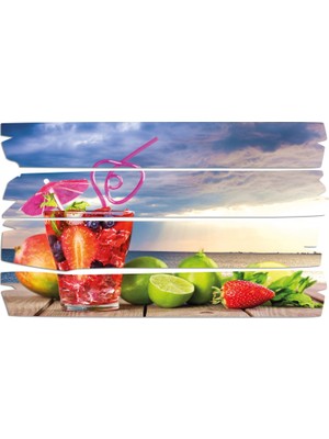 Renkselart Yaz Tatil Kokteyl Mdf Tablo 0790 (Model E)