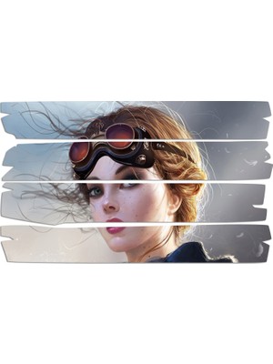 Renkselart Kız Çizim Dijital Art Mdf Tablo 1099 (Model E)