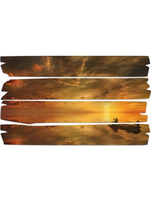 Renkselart Tekne Gün Batımı Deniz Mdf Tablo 1362 (Model E)