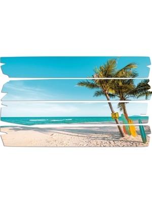 Renkselart Yaz Tatil Kokteyl Mdf Tablo 0783 (Model E)