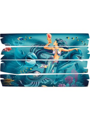 Renkselart Yunus Balığı Deniz Kızı Mdf Tablo 1853 (Model E)