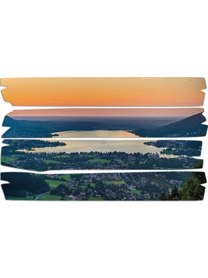 Renkselart Göl Dağ Manzarası Mdf Tablo 3169 (Model E)