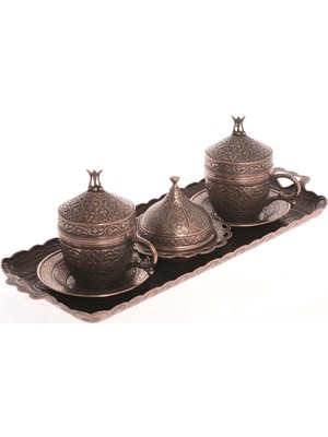 Bazaar 4 Osmanlı Şehzade Nescafe Fincan Seti 2 Kişilik Antik Bakır