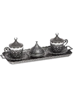 Bazaar 4 Osmanlı Hürrem Nescafe Fincan Seti 2 Kişilik Kalaylı