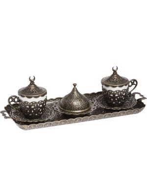 Bazaar 4 Osmanlı Hürrem Nescafe Fincan Seti 2 Kişilik Antik Sarı