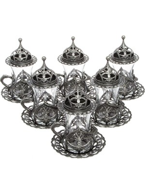 Bazaar 4 Osmanlı Motifli Hürrem Çay Sunum Seti - Kalaylı