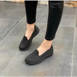 Kadın Siyah Günlük Anne Spor Ayakkabı Yürüyüş Bağcıksız Rahat Hafif Memory