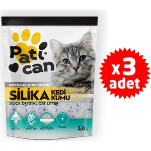 3'lü Silika Kristal Kedi Kumu 3.8 Lt
