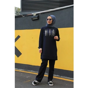Cng Moda Taşlı Siyah Eşofman Takımı