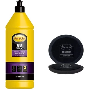 G3 Premium Wax Oto Cilası 1 Litre ve Farecla G-Mop GMF601 Gmop Siyah Cila Süngeri 150MM