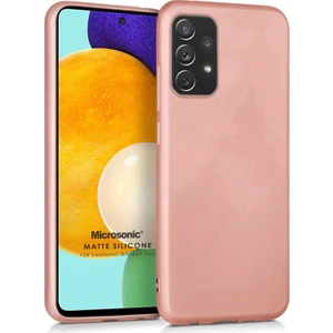 Matte Silicone Samsung Galaxy A52 Kılıf Rose Gold