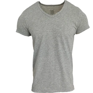 Raf Coll Basic Gri Melanj V Yaka Unisex Slim Fit T-Shirt