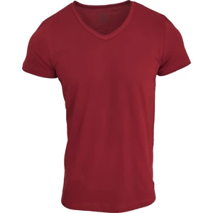 Raf Coll Basic Bordo V Yaka Unisex Slim Fit T-Shirt