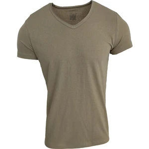 Raf Coll Basic Açık Haki V Yaka Unisex Slim Fit T-Shirt