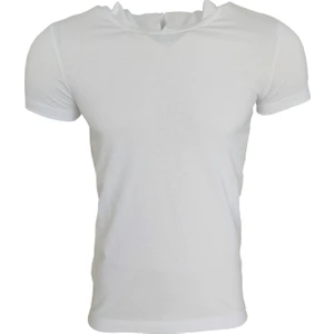 Raf Coll Basic Beyaz Unisex Kısa Kollu Kapüşonlu Slim Fit T-Shirt