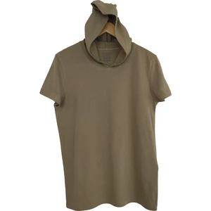 Raf Coll Basic Açık Haki Unisex Kısa Kollu Kapüşonlu Slim Fit T-Shirt