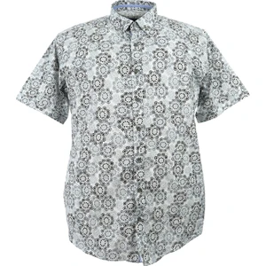 Erkek Büyük Beden Battal Boy Likralı Kısa Kol Gömlek