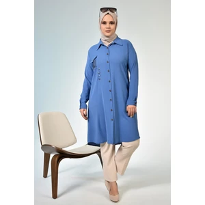 Buyuk Beden Tunik Tesettur Kadin Ayrobin Kumas