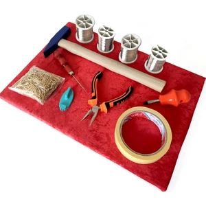 Tuğra Tablo Filografi Set Kumaş Kaplı Tahta&14 Parça Full Set Ayyıldız Kalıp