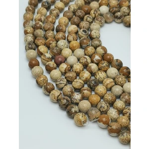 Livza Bijuteri Açık Koyu Kahve Doğal Taş Dizisi 8mm