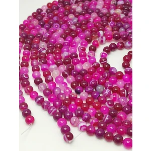 Livza Bijuteri Pembe Akik Doğal Taş Dizisi 8mm