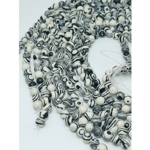 Livza Bijuteri Zebra Malahit Doğal Taş Dizisi 8mm