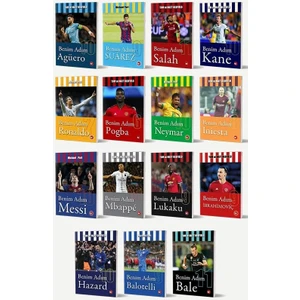 Benim Adım Serisi 15 Kitap Full Set Futbolcular / Agüero - Messi - Ronaldo - Suarez - Salah - Kane - Pogba - Neymar - Mbappe - Lukaku - Ibrahimoviç - Hazard - Balotelli - Bale