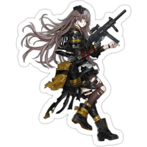 Ump45 – Girl's Anime Chick (Digimind) Sticker Araba Oto Arma Duvar Sticker