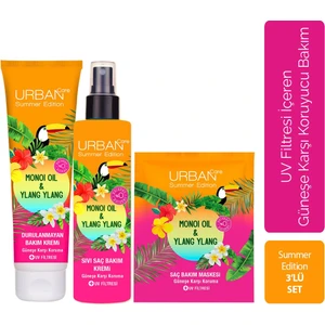 URBAN Care Summer-Monoi Yağı & Ylang Ylang Güneş Koruyucu Saç Bakım Seti-Vegan