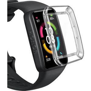 Huawei Honor Band 6 Kılıf 360 Full Round Soft Silicone Şeffaf