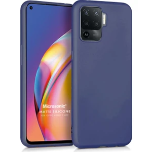 Matte Silicone Oppo Reno 5 Lite Kılıf Lacivert