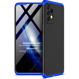 Samsung Galaxy A72 Kılıf Double Dip 360 Protective Siyah Mavi