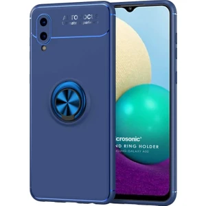 Samsung Galaxy A02 Kılıf Kickstand Ring Holder Lacivert